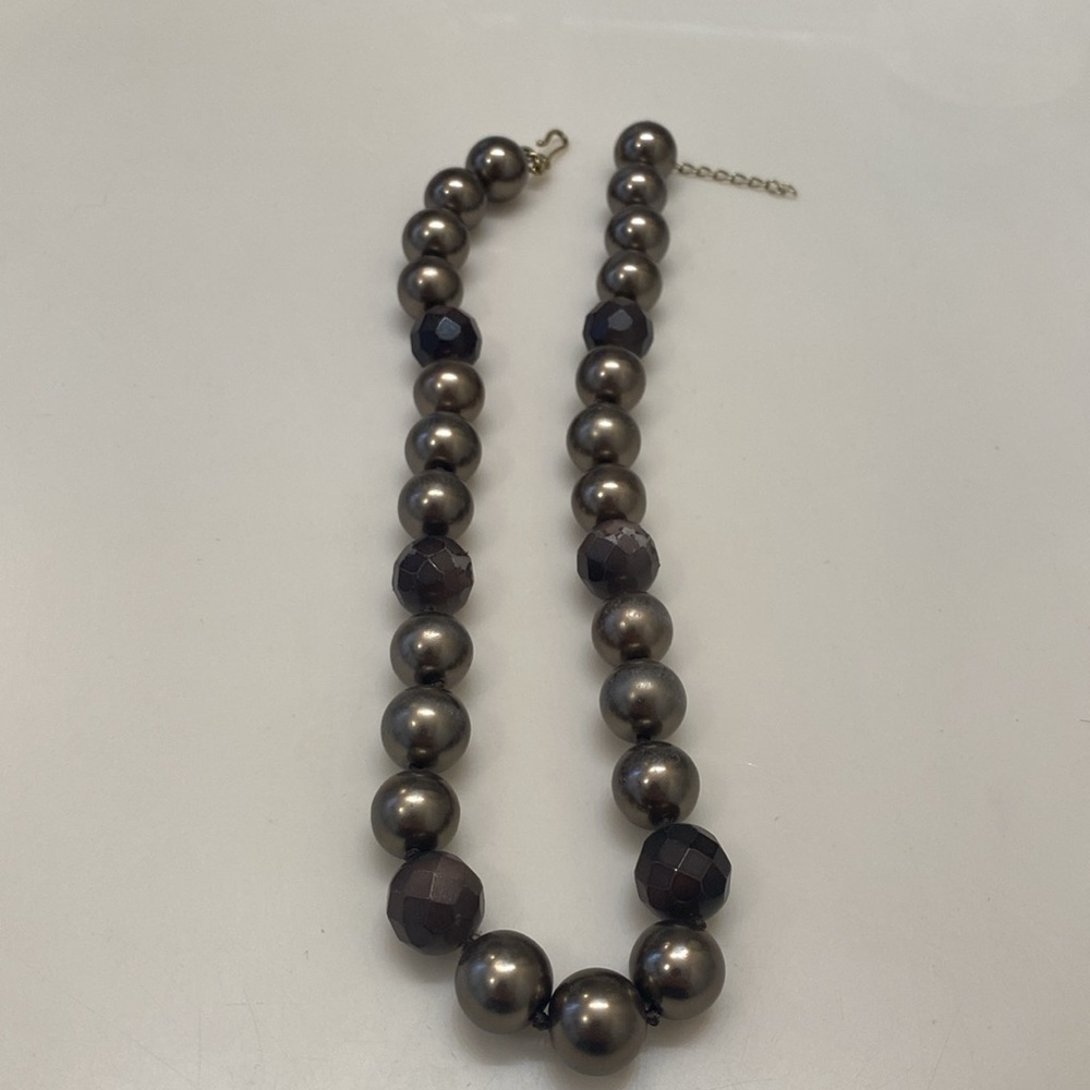 Gray bead necklace